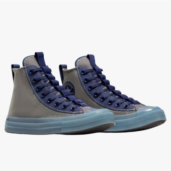 Converse Chuck Taylor NWOTs Skate Gray Navy Canvas Men Size Casual Hi - Picture 1 of 7
